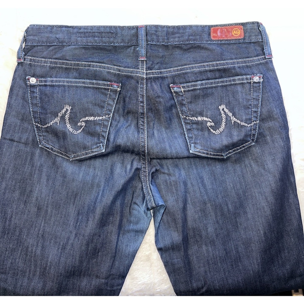 AG ADRIANO GOLDSCHMIED Casablanca Mid Straight Jean Wm Sz 30 Dark+Stretch 29